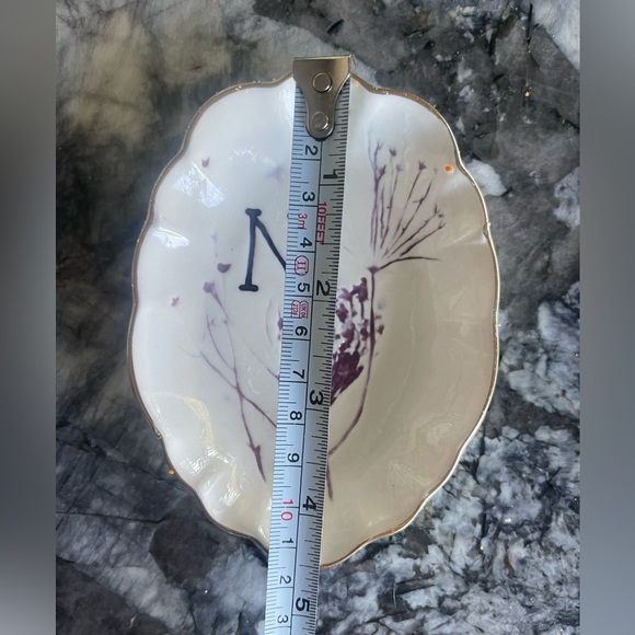 Anthropologie Floral Monogrammed Trinket Dish - Picture 3 of 5